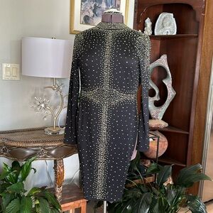 Elegance by Sarah Ruhs black beaded, embellished body-con dress. Size S